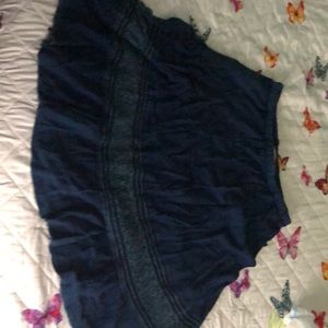 Long denim peasant skirt.